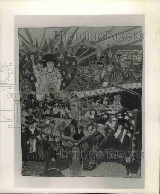 1989 Press Photo Terrie Hancock Mangat's American Heritage Flea Market  Quilt - Historic Images