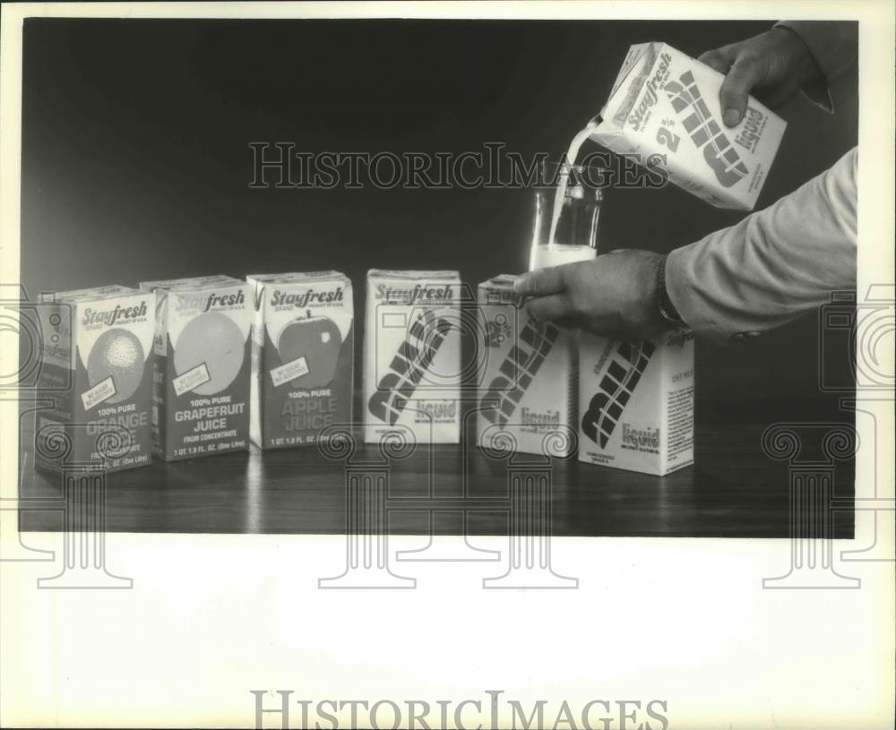 1981 Press Photo Ultrahigh temperature Milk and Juice - mjb45652 - Historic Images
