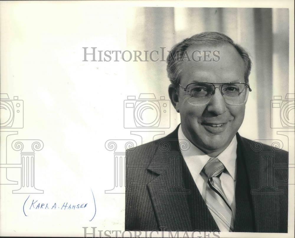 1986 Press Photo Karl A. Hansen headshot - mjb47952 - Historic Images