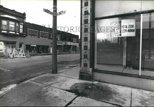 1983 Press Photo Abandon buildings along North Avenue and 36th Street, Milwaukee - Historic Images