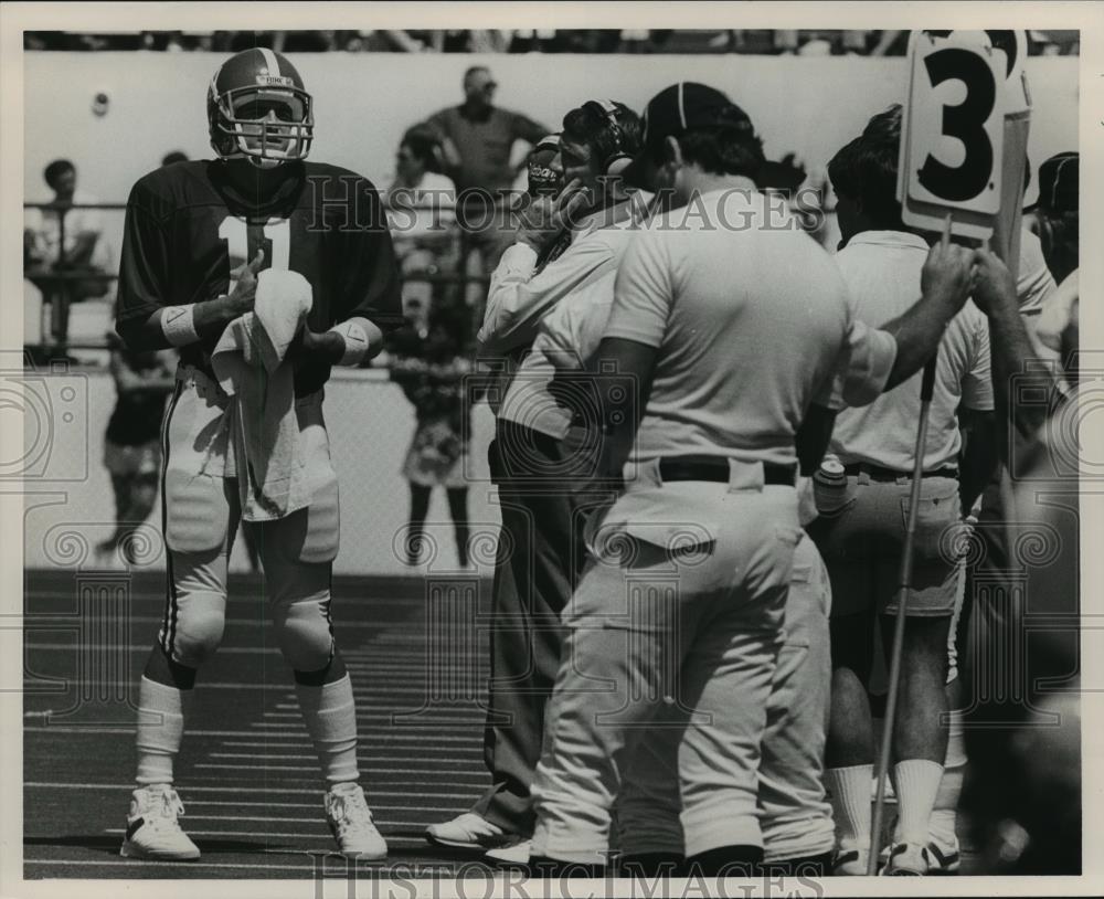 1986 Press Photo Alabama&#39;s Shula And Football Cch Perkins Against Vanderbilt - Historic Images