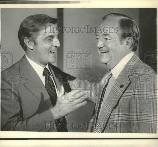 1976 Press Photo Senator Humphrey and Vice presidential nominee Walter Mondale. - Historic Images