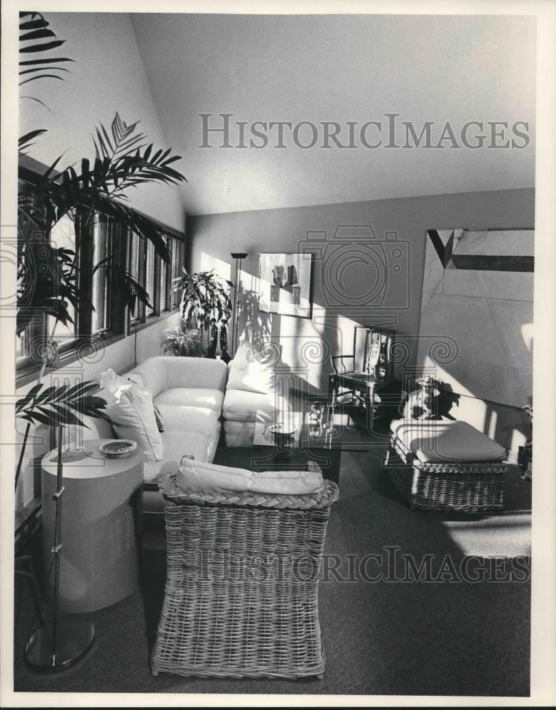 1986 Press Photo James Kingstad&#39;s home with oriental furnishings in Wisconsin - Historic Images