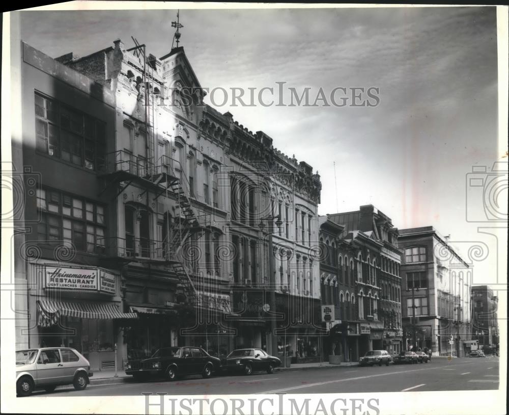 1979 Press Photo 19th century buildings in downtown Milwaukee, Wisconsin - Historic Images