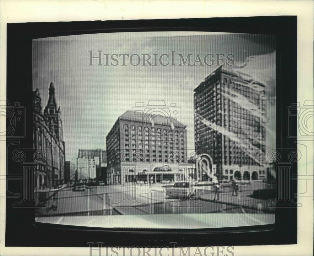 1984 Press Photo Artist rendering of proposed theater district. Milwaukee - Historic Images