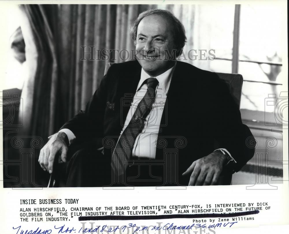 1983 Press Photo Alan Hirschfield, Board Chairman, Twentieth Century-Fox. - Historic Images