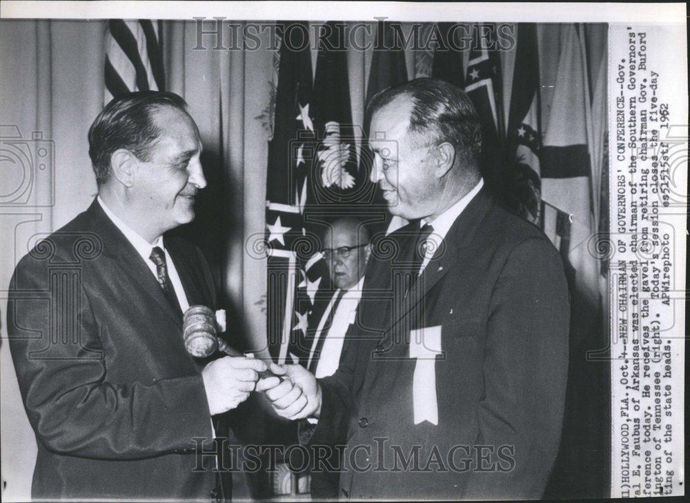 1962 Press Photo Gov. Orval E. Faubus And Gov Ellington - RRV50169 - Historic Images