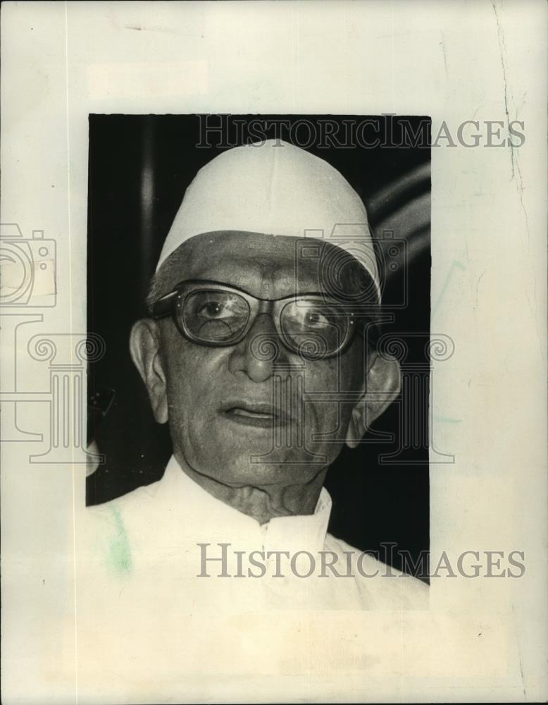 1977 Press Photo Morarji Desai, India's new Prime Minister - mja94646 - Historic Images