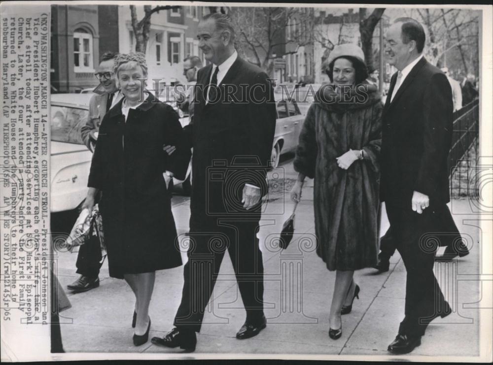 1965 Press Photo Pres Johnson VP Humphrey With Wives - RRV18241 - Historic Images