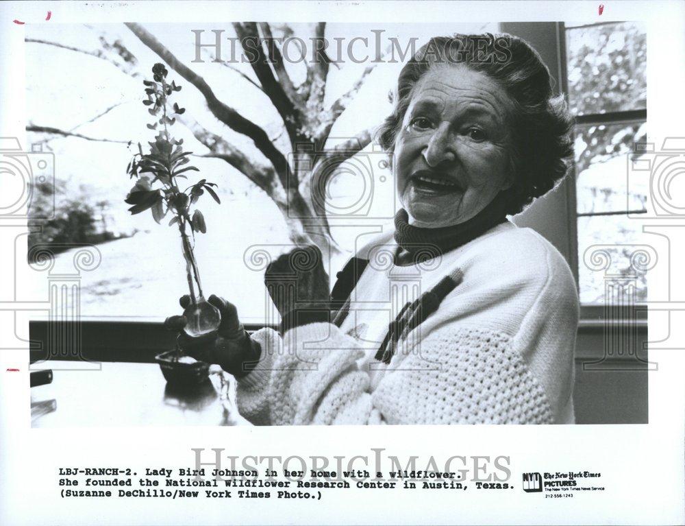 1993 Press Photo Lady Bird Johnson Wildflower - RRV49337 - Historic Images