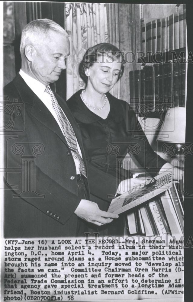 1958 Press Photo Mrs. Sherman Adams White House Chief - RRV31401 - Historic Images