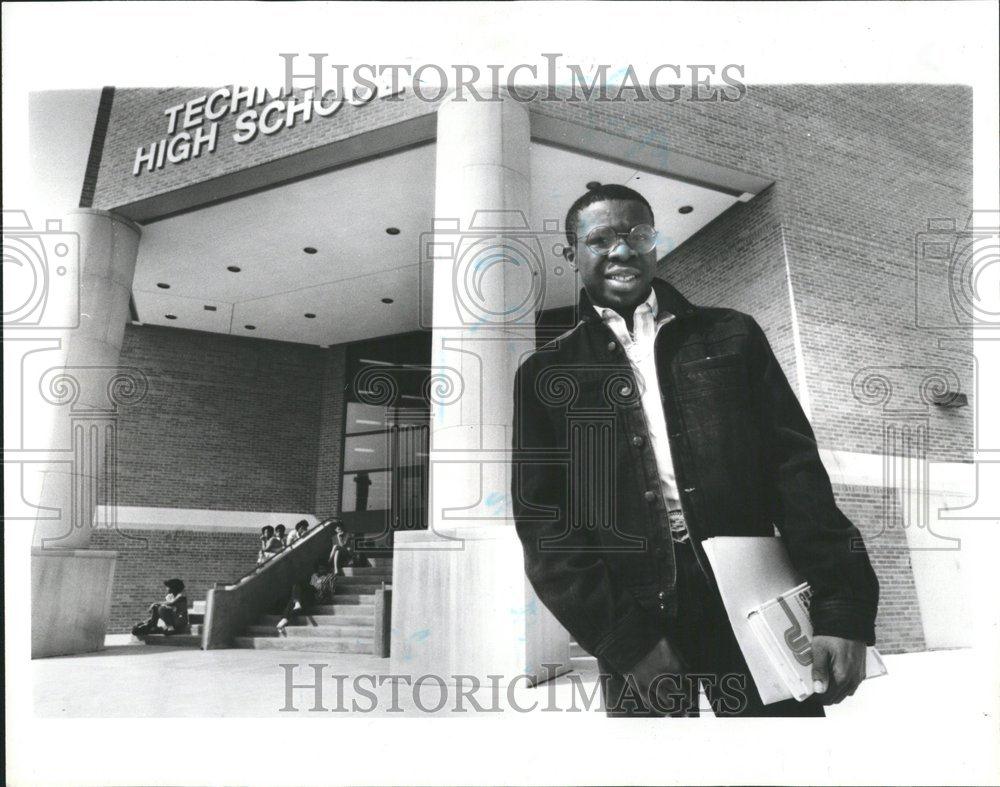 1985 Press Photo Edward Taylor Cass Tech Students high - RRV40811 - Historic Images