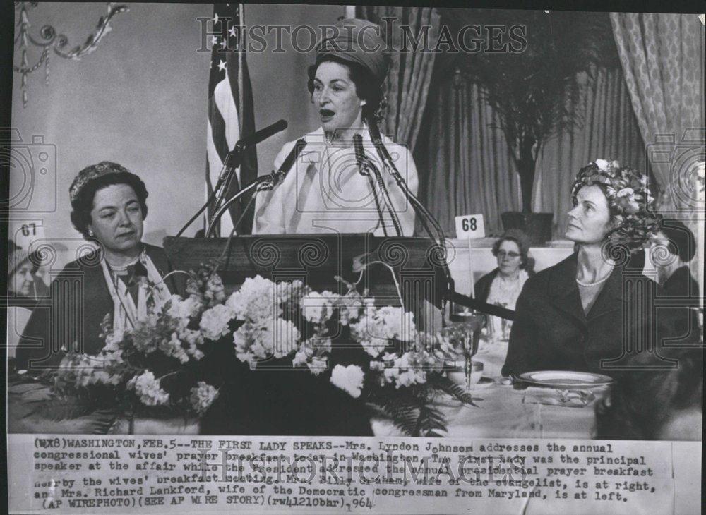 1964 Press Photo Mrs. Lyndon Johnson Socialist Chicago - RRV49191 - Historic Images