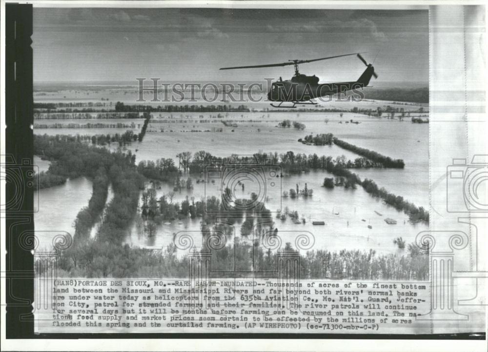 1973 Press Photo Missouri Mississippi River Flood Water - RRV36319 - Historic Images