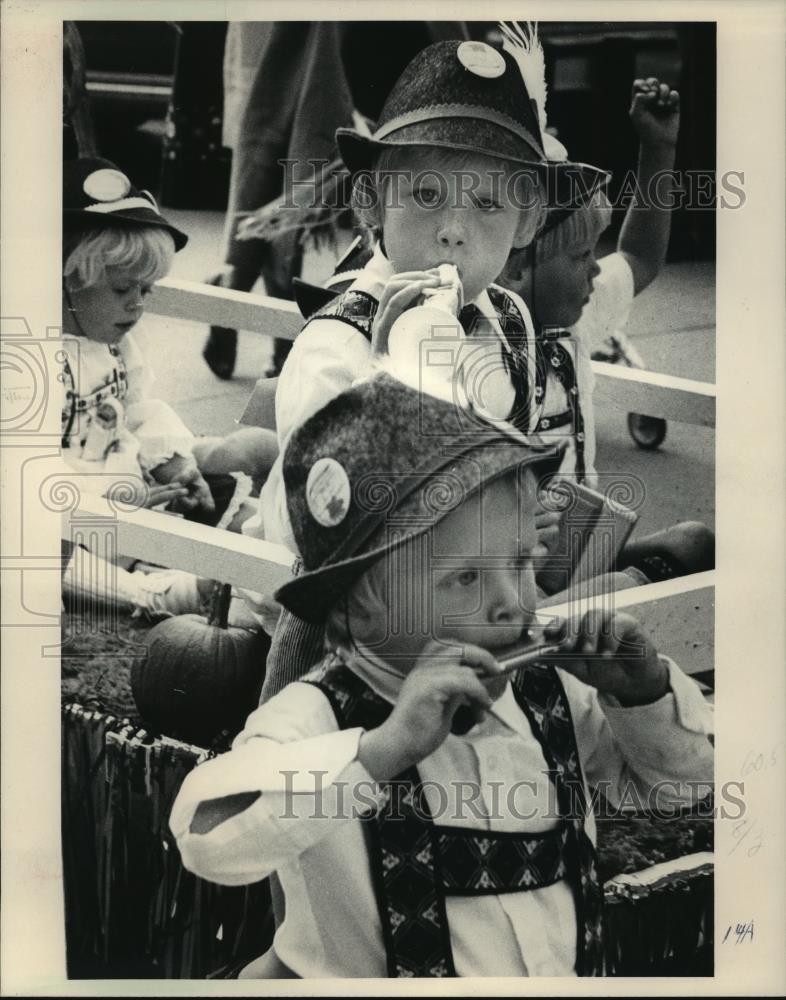 1984 Press Photo Harmonica Player Dan Rupnow of West Salem at Oktoberfest - Historic Images