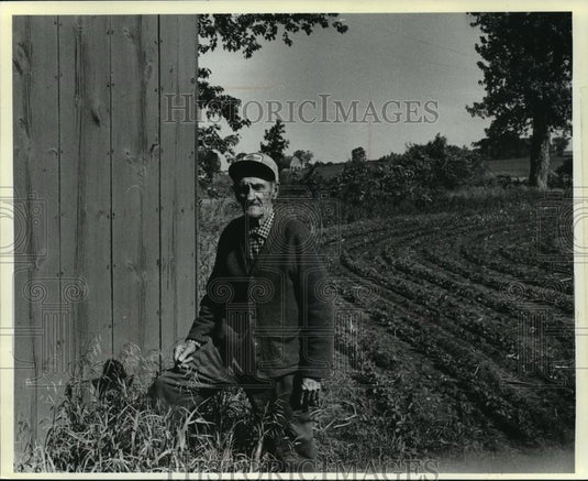 1980 Press Photo Albert Miller Donated Peterson Wagon Shop, Old World Wisconsin - Historic Images