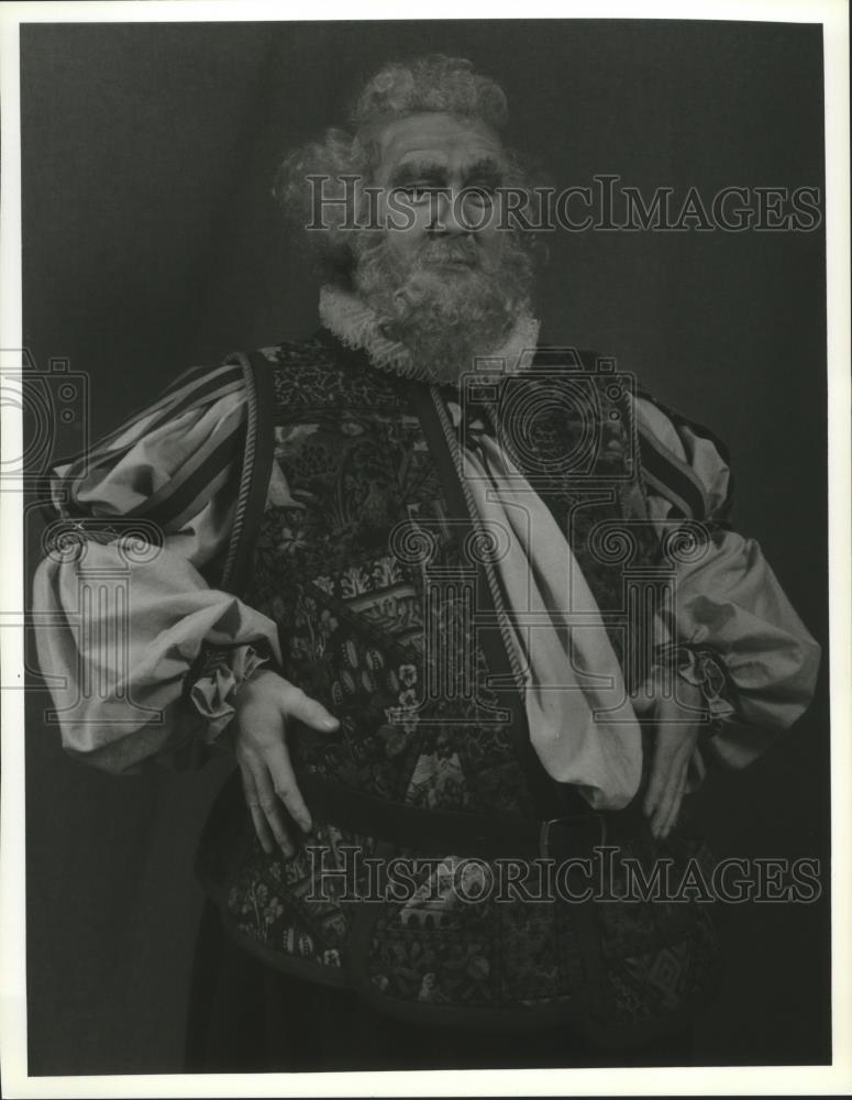 1993 Press Photo Actor Rick Long in full makeup and costume for Shakespeare play - Historic Images