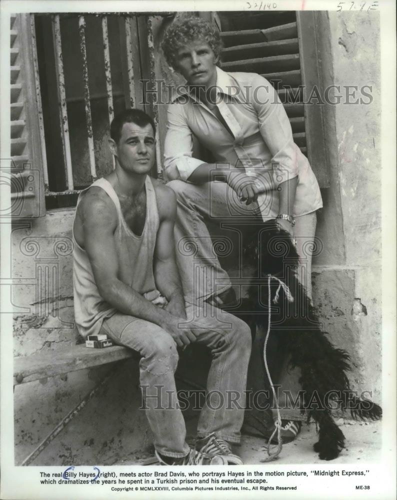 1978 Press Photo Brad Davis, Actor in "Midnight Express," with Real Billy Hayes - Historic Images