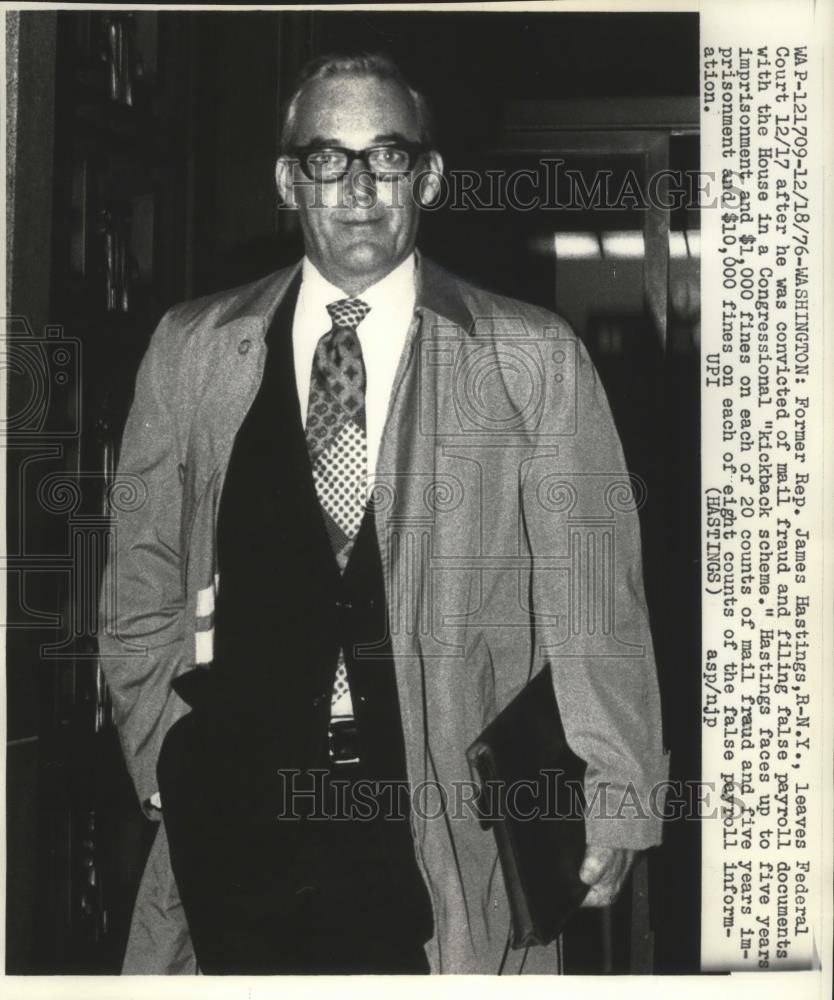 1976 Press Photo Washington Federal Court Jury convicts Rep. James Hastings - Historic Images