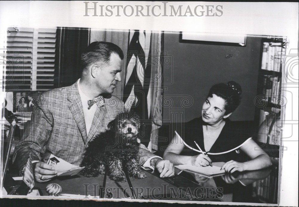 1959 Press Photo Dog Gov Williams French Poodle Lansing - RRV45633 - Historic Images