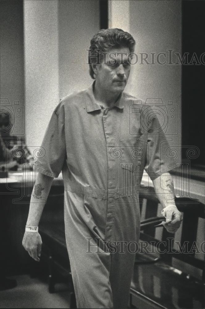 1991 Press Photo Patrick A. Flayter in prison uniform - mjb67475 - Historic Images