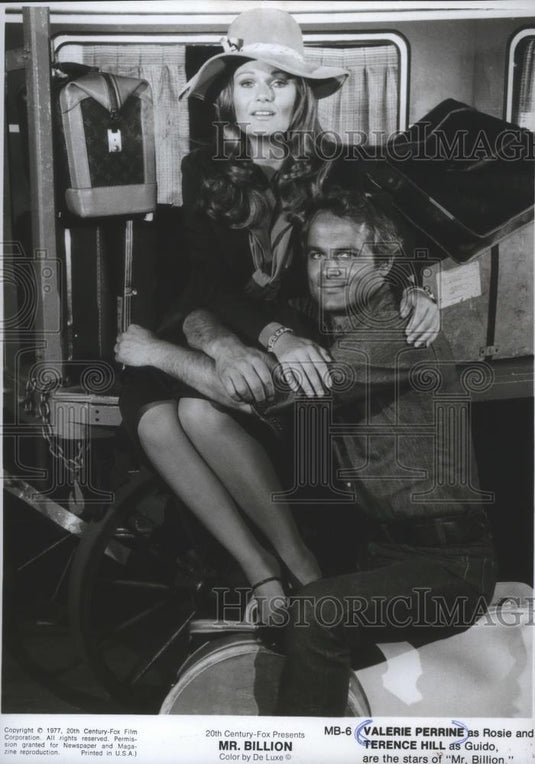 1977 Press Photo Valerie Perrine and Terence Hill are the stars of "Mr. Billion" - Historic Images