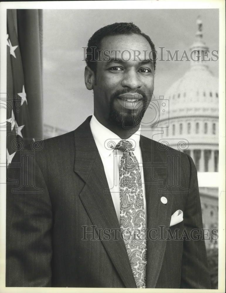 1990 Press Photo New York Democratic Representative Floyd H. Flake - mjb68546 - Historic Images