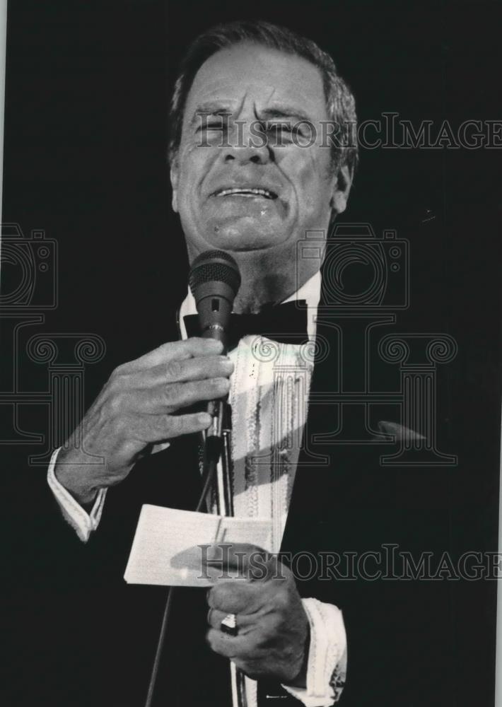 1984 Press Photo TV Personality, Bert Parks smile has never dimmed - mjb68616 - Historic Images