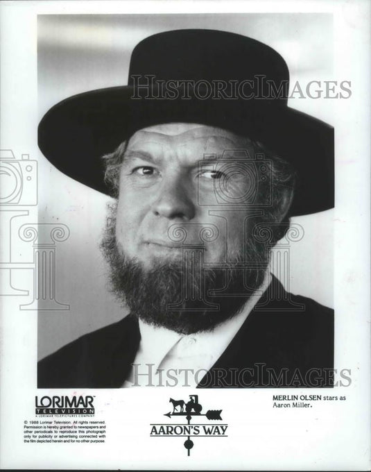 1988 Press Photo Merlin Olsen in "Aaron's Way" on NBC - mjb68662 - Historic Images