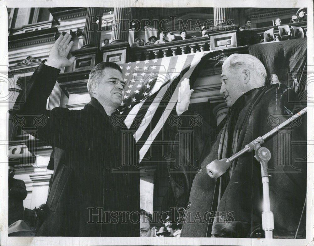 1956 Press Photo G Mennen Williams Fifth Inauguration - RRV45413 - Historic Images