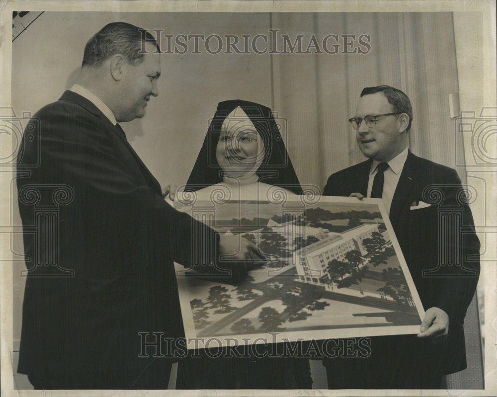 1963 Press Photo Fund Drive to Build Infirmary - RRV57437 - Historic Images