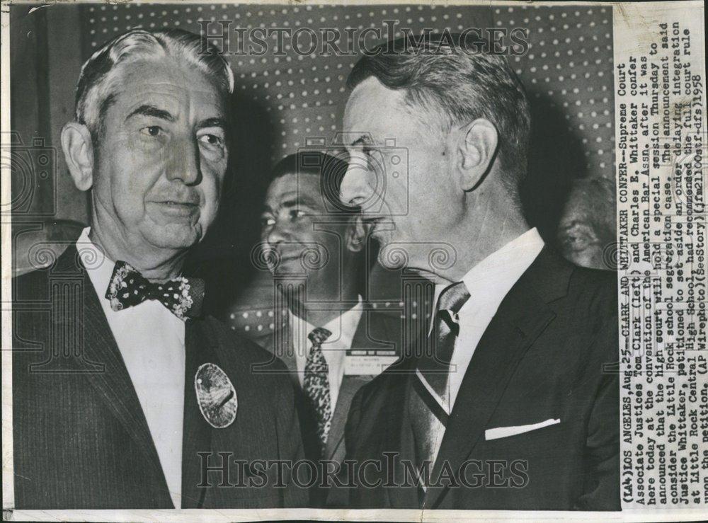 1958 Press Photo Justices Tom Clark Charles Whittaker - RRV50813 - Historic Images