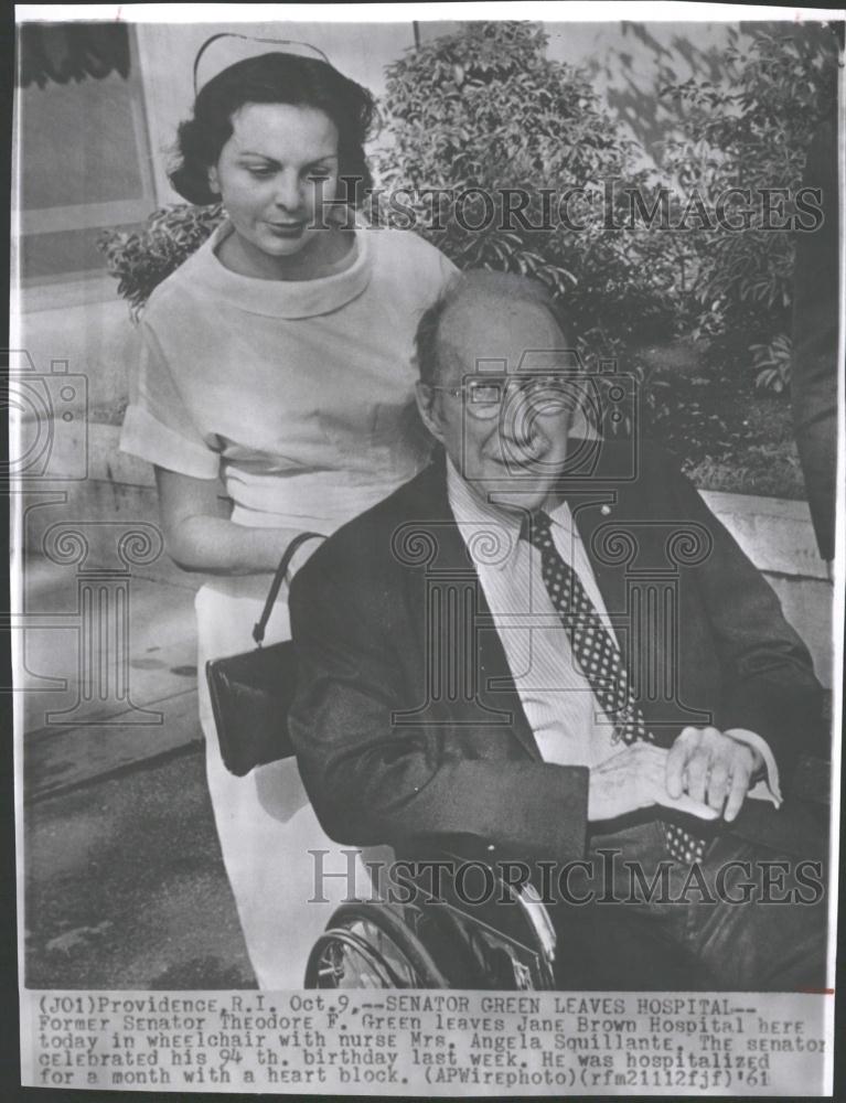 1961 Press Photo Sen Green Leaves Jane Hospital Angela - RRV30109 - Historic Images