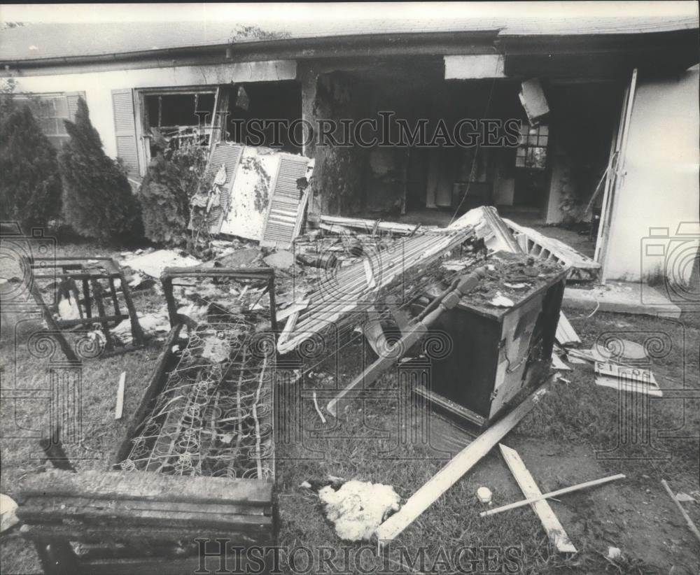 1978 Press Photo Alabama-Birmingham home at 16th Court N. blown up by explosion. - Historic Images