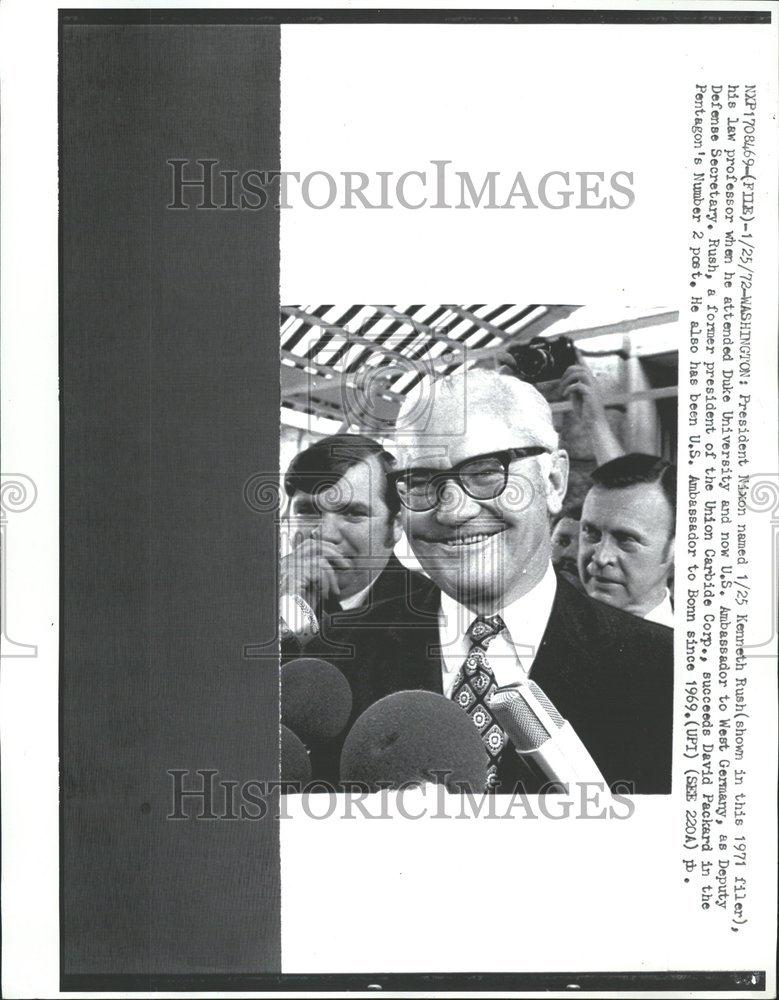 1972 Press Photo Kenneth Rush Named Deputy Defense Sec - RRV55037 - Historic Images