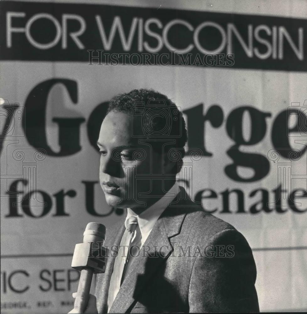 Gary George at his U.S. Senate campaign party, 1986 vintage press photo ...