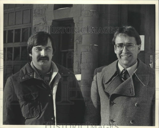 1983 Press Photo John Niemela, Mayor of Hancock & Alderman John Tauren Michigan - Historic Images