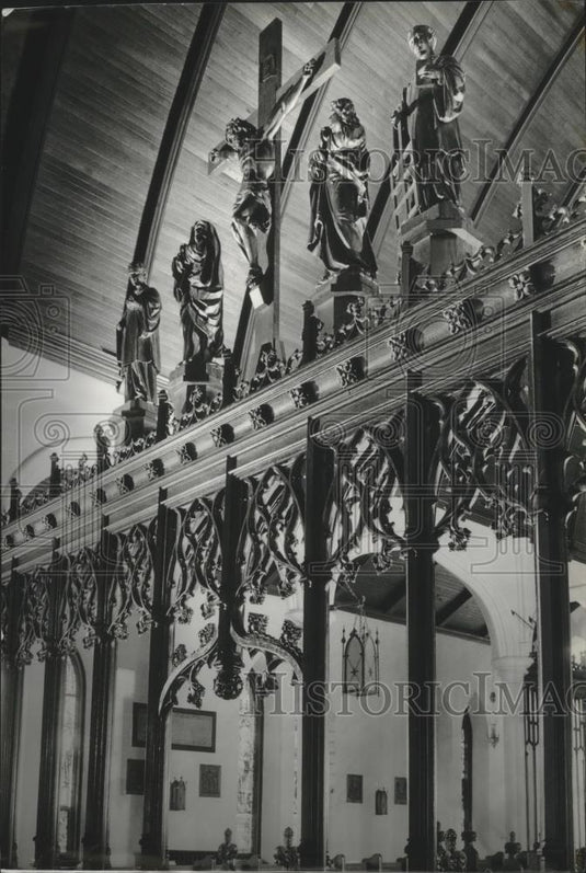 1982 Press Photo Nashotah House's chapel has exquisite rood screen - Wisconsin - Historic Images