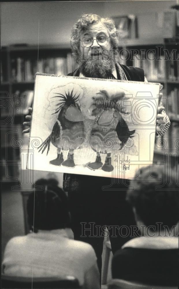 1988 Press Photo Don Nedobeck, artist-in-residence, at Dale School in Fox Point - Historic Images