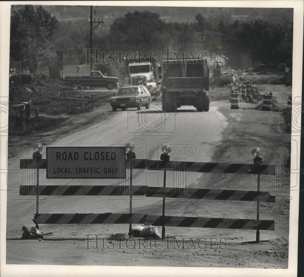 1991 Press Photo New Berlin, Wisconsin, construction on National Avenue - Historic Images