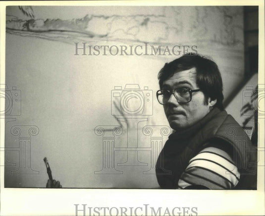 1980 Press Photo William Houser, a mural painter from Wisconsin - mjb72668 - Historic Images