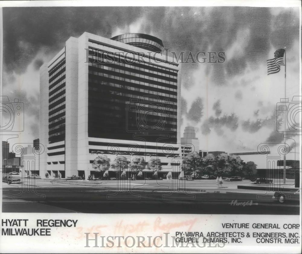 1978 Press Photo artist&#39;s conception of the Hyatt Regency Hotel in Milwaukee - Historic Images