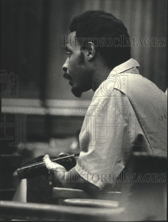 1987 Press Photo Milwaukee's Wallace Lee Murphy found guilty of burning wife - Historic Images