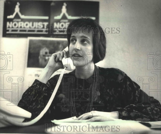 1988 Press Photo Susan Mudd, wife of mayoral candidate John Norquist - mjb74564 - Historic Images