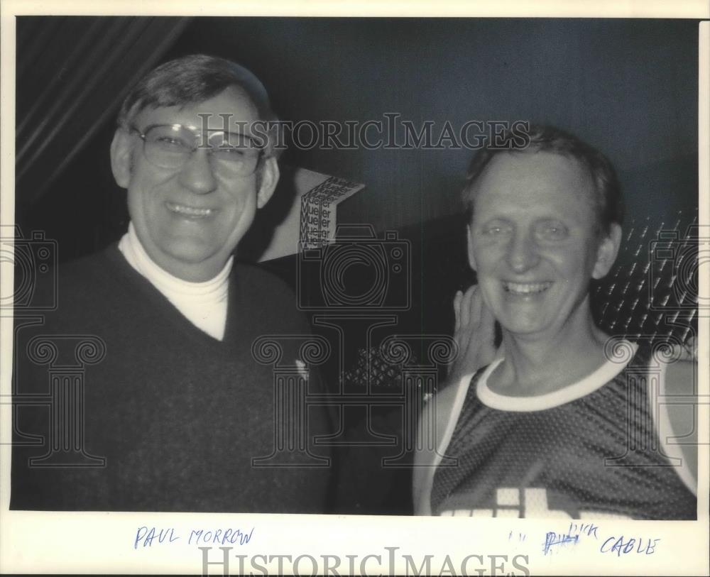 1986 Press Photo Paul Morrow and Dick Cable at Wisconsin&#39;s alumni game - Historic Images