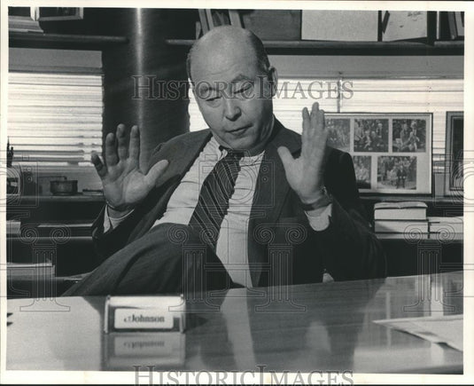 1984 Press Photo Samuel C. Johnson, the Johnson Wax Man - mjb74911 - Historic Images