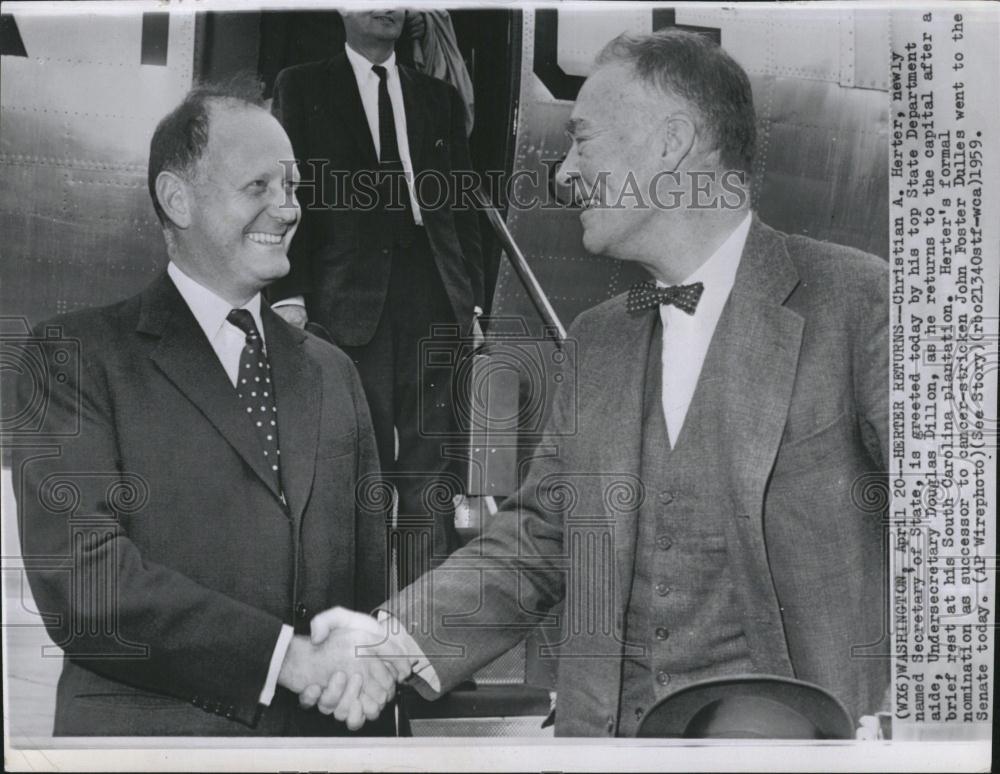 1959 Press Photo Christian A. Herter Douglas Dillon - RRV26179 - Historic Images