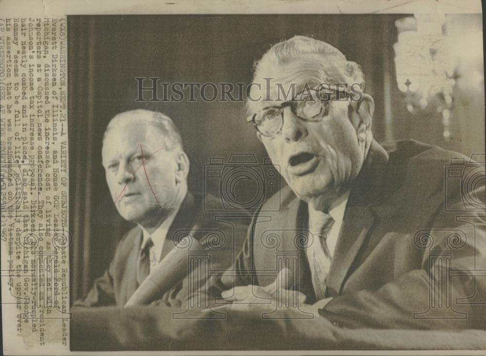 1967 Press Photo Everett Dirksen/Gerald Ford/Congress - RRV28839 - Historic Images