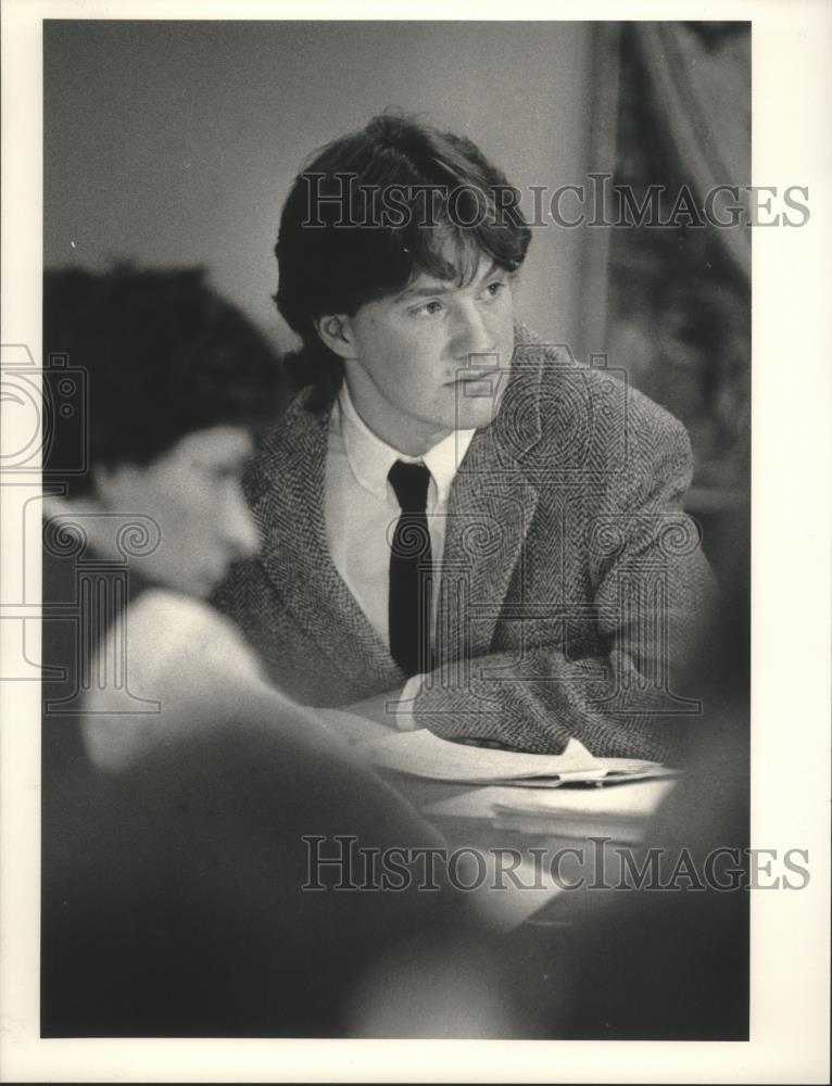 1987 Press Photo John Keefe, Editor-in-Chief, UW-Madison Cardinal Newspaper - Historic Images