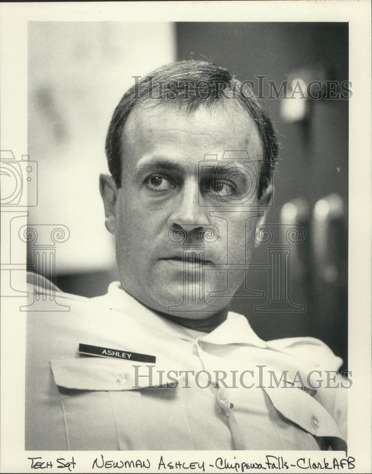 1986 Press Photo Tech Sgt. Newman Ashley of Chippewa Wisconsin - mjb76649 - Historic Images